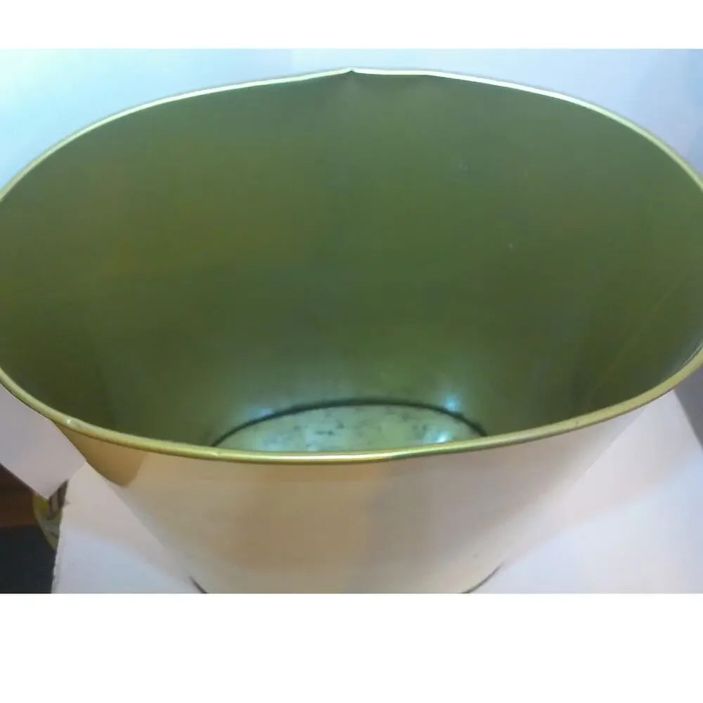 Vtg Cheinco Tulip Metal Trash Can Mid Century Modern Floral Waste Basket